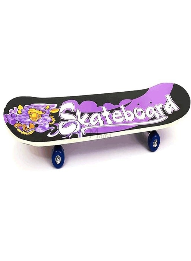 MANVI Skateboard for Kids, Multi Theme Wooden 24inch Skateboard with 4 Wheels, 7 Layer Plywood Deck Standard Skate Boards for Boys Girls Beginners Teens Adult - Image 1